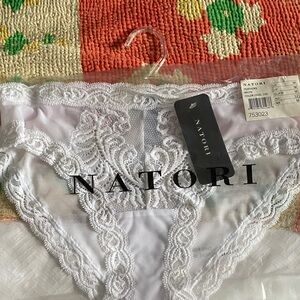Natori White Lace Trim Panties
